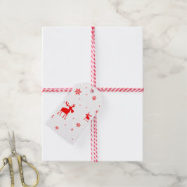 Etiquetas Para Regalos Modernos y simples copos de nieve de alce rojo