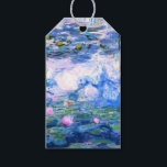Etiquetas Para Regalos Monet Pink Water Lilies<br><div class="desc">Etiqueta de regalo de nenúfares rosados Monet con hermosos nenúfares de agua rosada flotando en un tranquilo estanque azul con colchonetas de lirios. Un gran regalo de Monet para los amantes del impresionismo y del arte francés. Impresionismo natural sereno con flores y paisajes pintorescos de estanques.</div>
