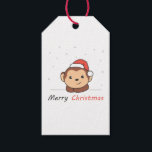 Etiquetas Para Regalos Monkey Christmas Snow Winter Animals Monkeys<br><div class="desc">The monkey at Christmas with a Santa hat. Funny animals with gifts and snow for the holidays. A sweet Christmas greeting. Monkeys are cute animals and perfect for Christmas.</div>