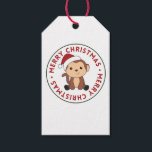 Etiquetas Para Regalos Monkey Christmas Snow Winter Animals Monkeys<br><div class="desc">The monkey for Christmas with fairy lights. Funny animals with gifts and snow for the holidays. Also funny for christmas in July. Monkeys are cute animals and perfect for Christmas.</div>
