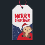 Etiquetas Para Regalos Monkey Christmas Snow Winter Animals Monkeys Gift<br><div class="desc">The monkey for Christmas with fairy lights. Funny animals with gifts and snow for the holidays. Also funny for christmas in July. Monkeys are cute animals and perfect for Christmas.</div>