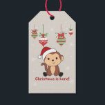 Etiquetas Para Regalos Monkey Christmas Snow Winter Animals Monkeys Gift<br><div class="desc">The monkey for Christmas with fairy lights. Funny animals with gifts and snow for the holidays. Also funny for christmas in July. Monkeys are cute animals and perfect for Christmas.</div>