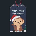 Etiquetas Para Regalos Monkey Christmas Snow Winter Animals Monkeys Gift<br><div class="desc">The monkey for Christmas with fairy lights. Funny animals with gifts and snow for the holidays. Also funny for christmas in July. Monkeys are cute animals and perfect for Christmas.</div>