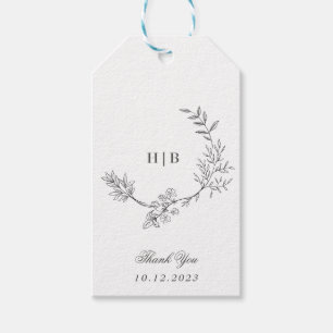 Etiquetas Para Regalos Monograma clásico de floración floral