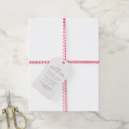 Etiquetas Para Regalos Monograma de arte foliar tan boda gracias