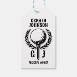 Etiquetas Para Regalos Monograma de Golf con Diseño de Corona