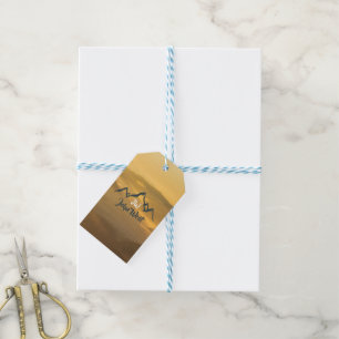 Etiquetas Para Regalos Monograma de montañas personalizables de amanecer