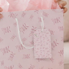 Etiquetas Para Regalos Monograma de patrón de acuarela Piensa Rosa 