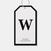 Monograma elegante Minimalista simple negro y blan