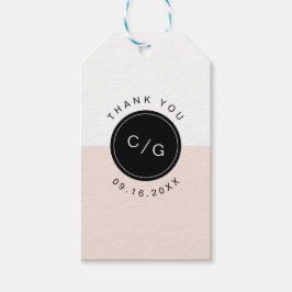 Etiquetas Para Regalos Monograma minimalista moderno editable en color