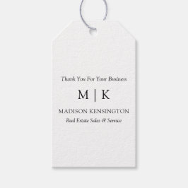 Etiquetas Para Regalos Monograma minimalista o Agregar logotipo comercial