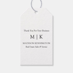 Etiquetas Para Regalos Monograma minimalista o Agregar logotipo comercial