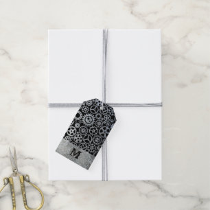 Etiquetas Para Regalos Monograma Personalizado de engranajes de zinc plat