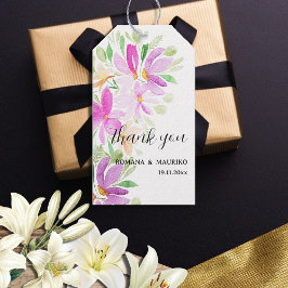 Etiquetas Para Regalos Monograma pintado a mano con acuarela floral boho