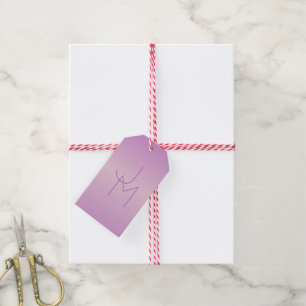 Etiquetas Para Regalos Monograma superpuesto único   Rosa lavanda suave