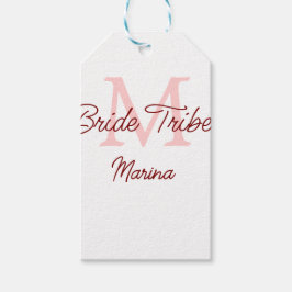 Etiquetas Para Regalos monograma tribu de la novia rojo simple regalo de 