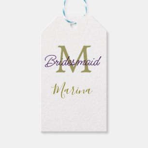 Etiquetas Para Regalos Monograma tribu novia ducha nupcial simple dorado