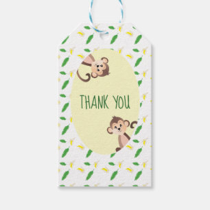 Etiquetas Para Regalos Monos buscando banana pela hojas tropicales