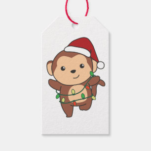 Etiquetas Para Regalos Monos Navidades de monos Animales de Invierno Mono