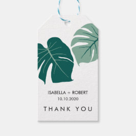 Etiquetas Para Regalos Monstera Verde Tropical | Boda Gracias FAVOR