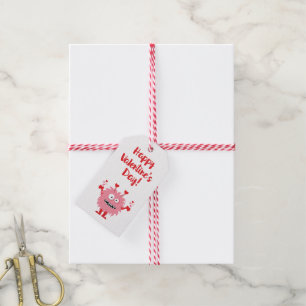 Etiquetas Para Regalos Monstruo de Personalizado rosado El día de San Val