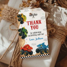 Etiquetas Para Regalos Monstruo moderno Camión Niños Fiesta de cumpleaños