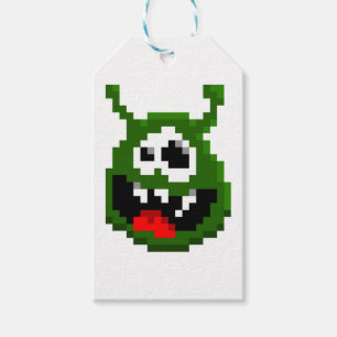 Etiquetas Para Regalos Monstruo verde - Arte de píxeles
