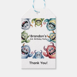 Etiquetas Para Regalos Monstruos Coloridos 3ª. Fiesta de Cumpleaños Graci