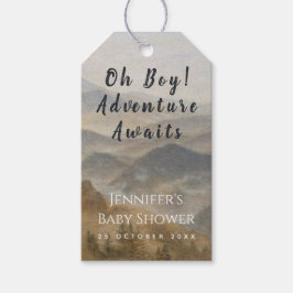 Etiquetas Para Regalos Montañas de Baby Shower Oh Niño Aventura Aguarda