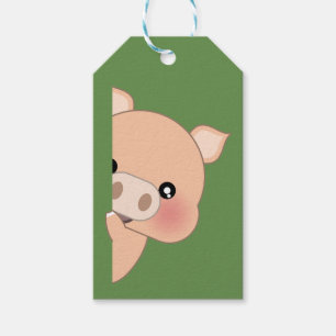Etiquetas Para Regalos Montar a caballo divertido lindo del cerdo -