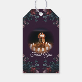 Etiquetas Para Regalos Morado oscuro Floral Elegante Boda Maroon Mauve