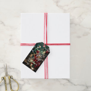 Etiquetas Para Regalos Mosaico abstracto de Navidad futurista de lujo