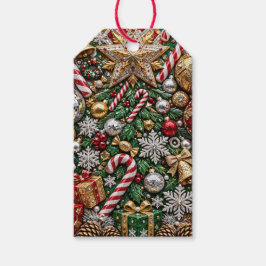 Etiquetas Para Regalos Mosaico de gemas definitivo de Navidad en 3D
