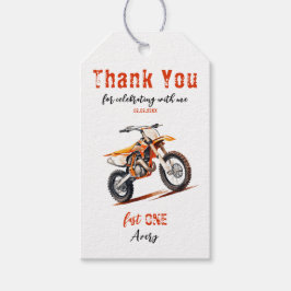 Etiquetas Para Regalos Moto de tierra naranja de cumpleaños editable