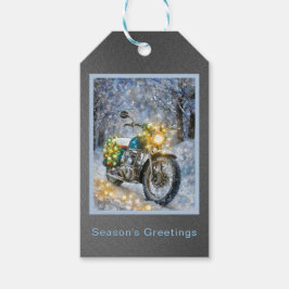 Etiquetas Para Regalos Motocicleta con luces Navidades