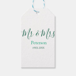 Etiquetas Para Regalos Mr & Mrs last name married year wedding engagement