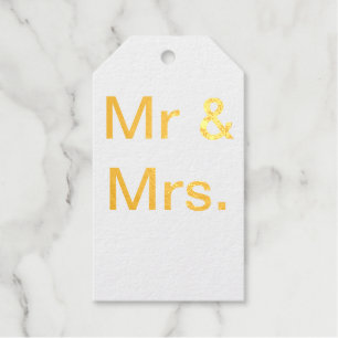 Etiquetas Para Regalos Mr. y Mrs. pair nombre monograma texto simple mini