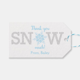 Etiquetas Para Regalos Muchas Gracias NIEVE Invierno UNderland Azul Plate