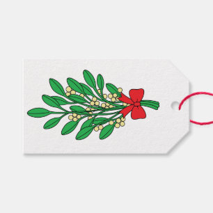 Etiquetas Para Regalos Muérdago de las Felices Navidad
