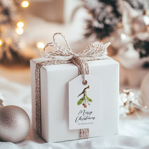 Etiquetas Para Regalos Muérdago Elegante de Navidad