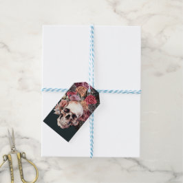 Etiquetas Para Regalos Muerte floral negra, fiesta gótica