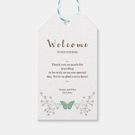 Etiquetas Para Regalos Muestra de bienvenida floral y de mariposas