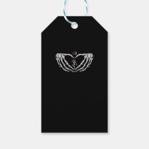 Etiquetas Para Regalos Mujer esquelética con rojo en el corazón hecho de 
