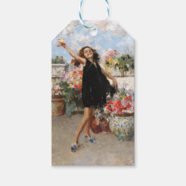 Etiquetas Para Regalos Mujer hermosa celebra alegre ocasión