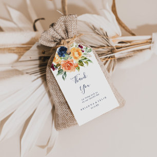 Etiquetas Para Regalos Multicolor Elegante Boda Floral Gracias