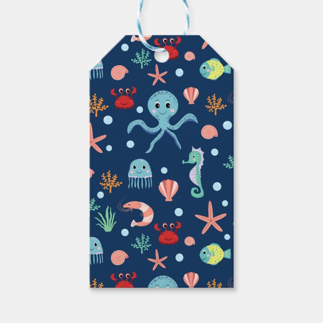 Etiquetas Para Regalos Mundo del Mar (Anverso)