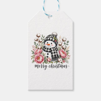 Etiquetas Para Regalos Muñeco de nieve adorable Feliz Navidad