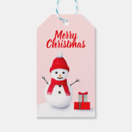 Etiquetas Para Regalos Muñeco de nieve de Navidad adorable acuarela paste