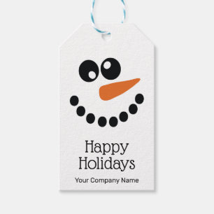 Etiquetas Para Regalos Muñeco de Nieve Felices Fiestas Personalizado Corp