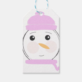 Etiquetas Para Regalos Muñeco de nieve lindo Fiesta de Navidad rosa   